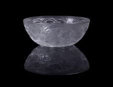 LALIQUE, CRYSTAL LALIQUE, A CLEAR AND FROSTED GLASS 'PINSONS' BOWL