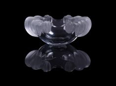 LALIQUE, CRYSTAL LALIQUE, A CLEAR AND FROSTED GLASS BOWL OR CENTREPIECE