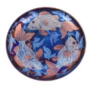 JONATHAN CHISWELL JONES FOR JCJ POTTERY, A LARGE REDUCTION FIRED LUSTRE PORCELAIN CHARGER