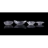 A GROUP OF FOUR CRYSTAL LALIQUE SMALL BOWLS