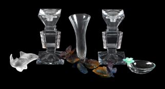 A DAUM SOLIFLORE CRISTAL PATE DE VERRE VASE