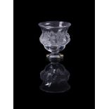 LALIQUE, CRYSTAL LALIQUE, A CLEAR AND FROSTED GLASS 'DAMPIERE' GOBLET VASE