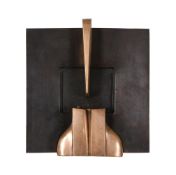 A GILT AND PATINATED BRONZE ABSTRACT WALL PLAQUE