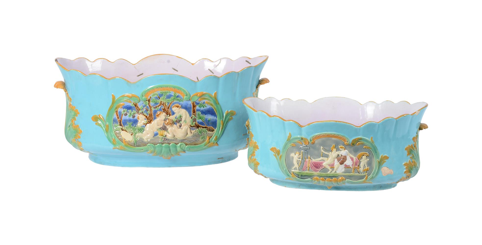 A MINTON MAJOLICA JARDINIERE