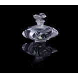 LALIQUE, CRYSTAL LALIQUE, TWO FROSTED GLASS SCENT BOTTLES