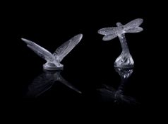 LALIQUE, CRYSTAL LALIQUE, A GROUP OF THREE FROSTED AND CLEAR GLASS ORNAMENTS