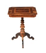Y A WALNUT AND INLAID OCCASIONAL TABLE