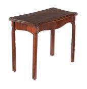 A GEORGE III MAHOGANY FOLDING CARD TABLE