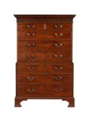 A GEORGE III MAHOGANY CHEST ON CHEST