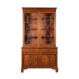 A GEORGE III MAHOGANY AND GLAZED BOOKCASE CABINET