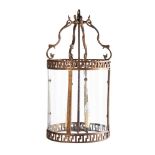 A GILT BRASS HANGING LANTERN IN REGENCY STYLE