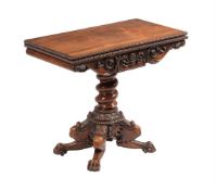 Y AN EARLY VICTORIAN ROSEWOOD CARD TABLE