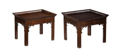 A PAIR OF MAHOGANY OCCASIONAL TABLES IN GEORGE III STYLE