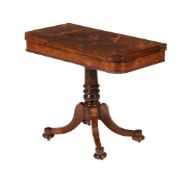 Y A GEORGE IV ROSEWOOD CARD TABLE