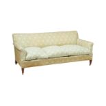 A WALNUT AND UPHOLSTERED SOFA