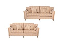 A PAIR OF UPHOLSTERED SOFAS