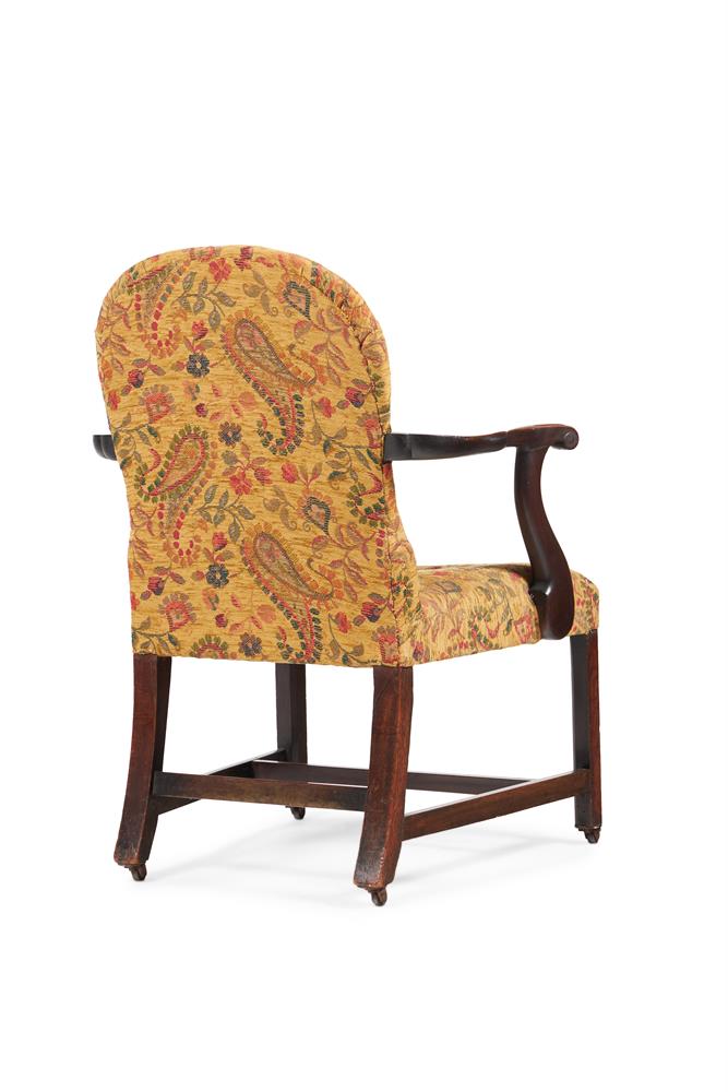 A MAHOGANY AND UPHOLSTERED ARMCHAIR - Image 3 of 3