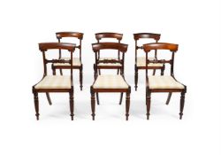 Y A SET OF SIX REGENCY ROSEWOOD DINING CHAIRS