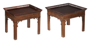 A PAIR OF MAHOGANY OCCASIONAL TABLES IN GEORGE III STYLE