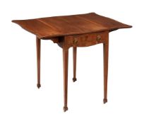 A GEORGE III MAHOGANY, BANDED, AND CROSSBANDED PEMBROKE TABLE