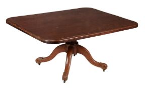 A WILLIAM IV MAHOGANY RECTANGULAR CENTRE TABLE