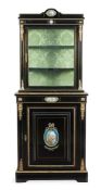 A PAIR OF NAPOLEON III EBONISED AND GILT METAL MOUNTED SIDE CABINETS