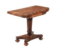 Y A WILLIAM IV ROSEWOOD CARD TABLE