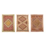 THREE PATCHWORK EMBROIDERED PANELS