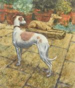 HENRY KOEHLER (AMERICAN 1927-2019), TWO WHIPPETS (1997)