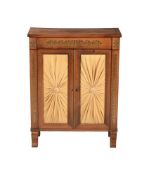 Y A LATE REGENCY ROSEWOOD AND BRASS INLAID SIDE CABINET