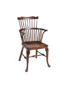 AN ASH AND ELM WINDSOR ARMCHAIR