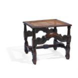 A CARVED OAK AND CANED STOOL, LATE 17TH CENTURY AND LATER