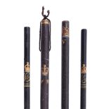 FOUR VICTORIAN POLICE TRUNCHEONS, 19TH CENTURY