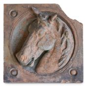 A TERRACOTTA PANEL OF HORSE'S HEAD, LATE 19TH/EARLY 20TH CENTURY