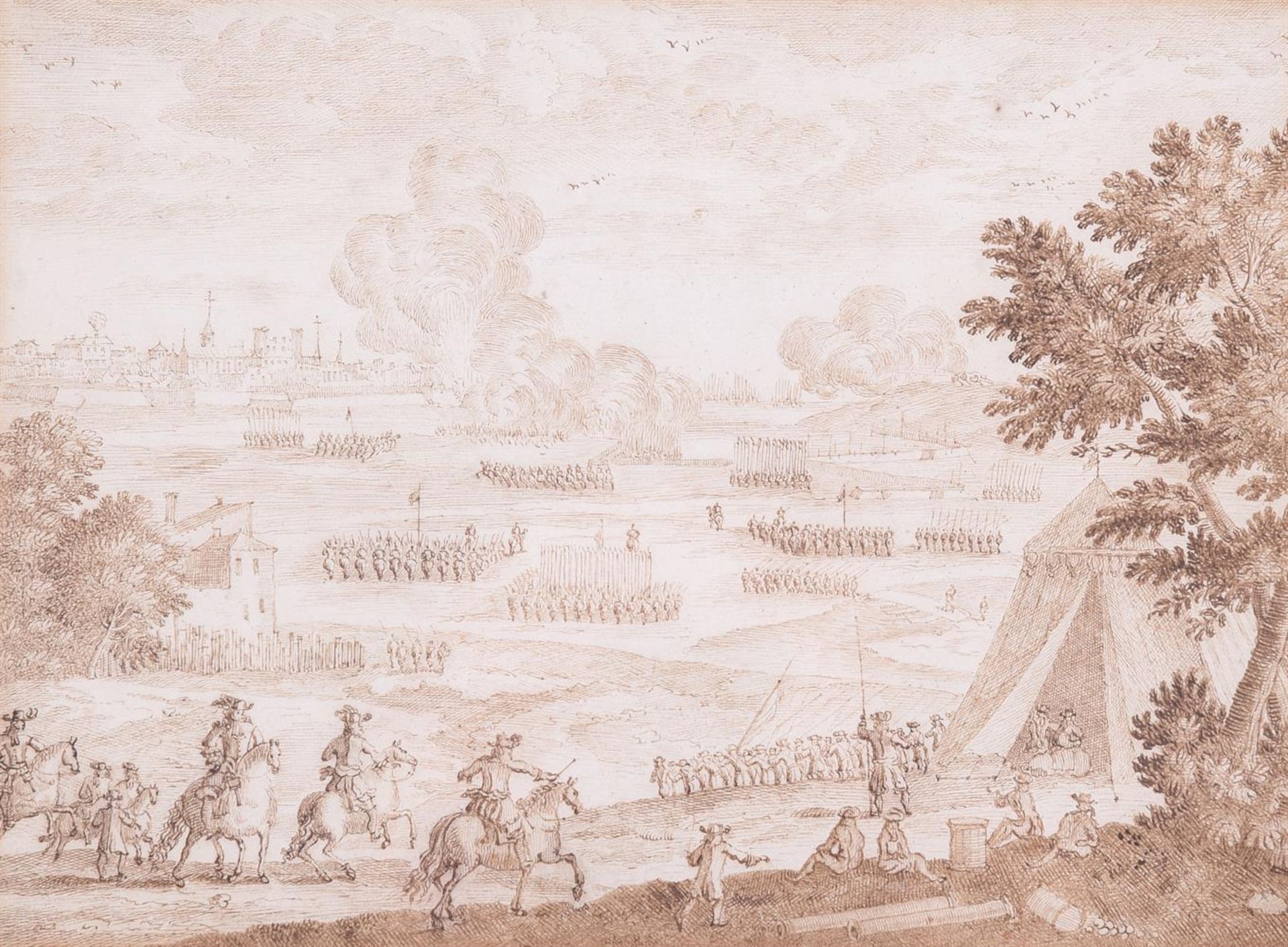 ATTRIBUTED TO ISRAEL SILVESTRE (FRENCH 1621-1691)A CAVALRY BATTLE - Bild 2 aus 3