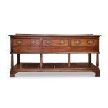 A GEORGE III OAK DRESSER BASE, SECOND HALF 18TH CENTURY