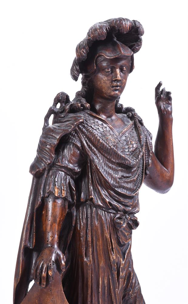 A CARVED SOFTWOOD FIGURE OF DAVID ITALIAN OR FLEMISH - Image 2 of 4