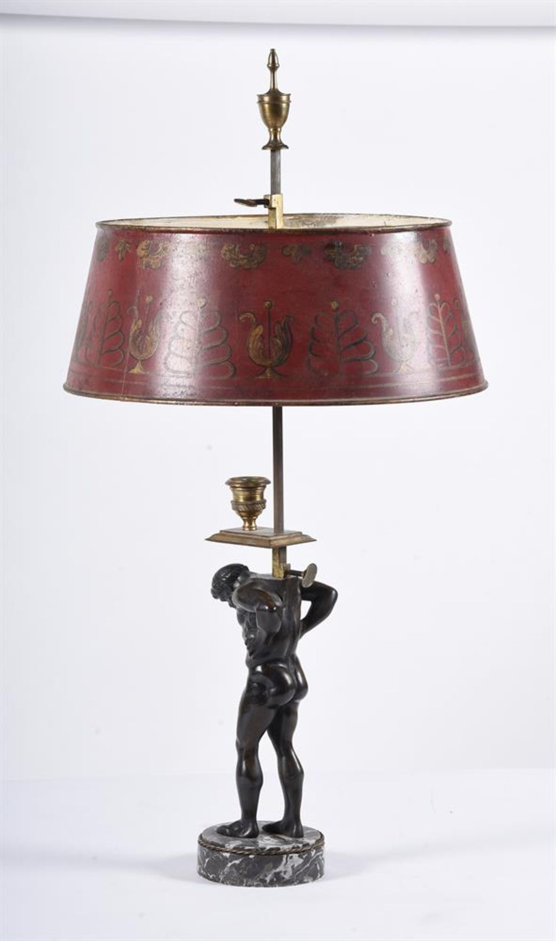 AFTER THE ANTIQUE, A BRONZE FIGURE OF ATLAS, NOW FITTED AS A LAMP, PROBABLY ITALIAN - Image 3 of 3
