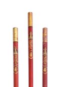TWO GEORGE V CORONATION BATONS, DATED 1911