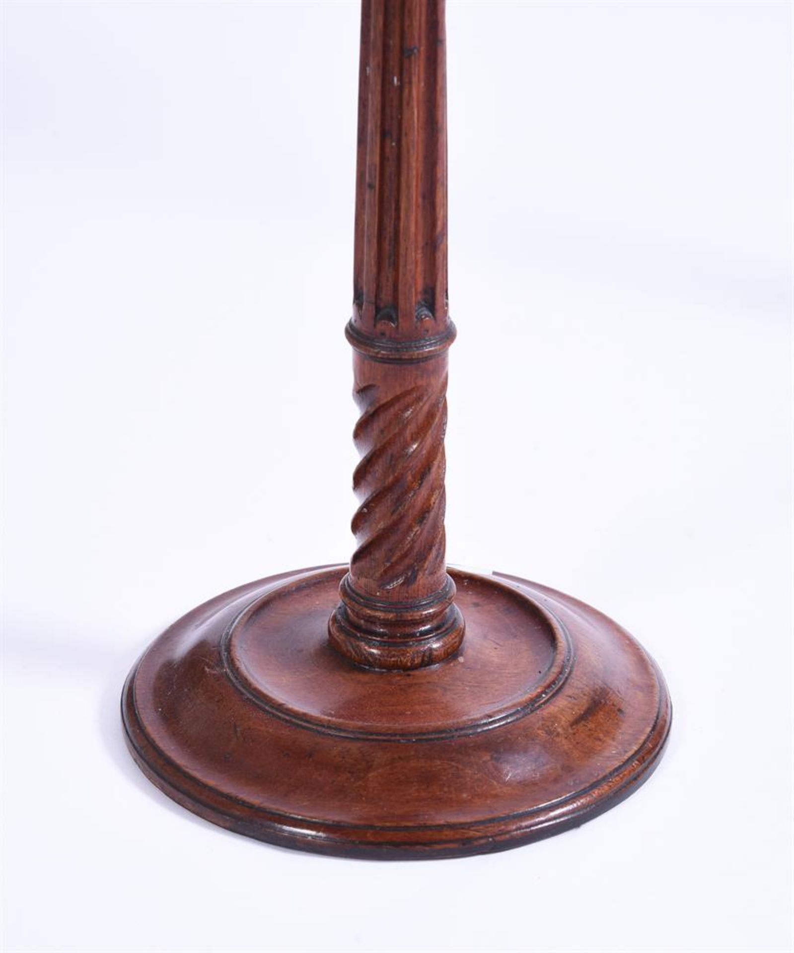 A PAIR OF GEORGE III MAHOGANY CANDLESTICKS, POSSIBLY SCOTTISH - Image 4 of 4