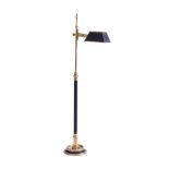 A FRENCH BRASS AND TÔLE PEINTE LIBRARY STANDARD LAMP, IN LOUIS PHILIPPE STYLE