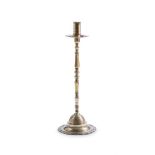 A LARGE BRASS CANDLESTICK, ENGLISH OR DUTCH, 18TH CENTURY