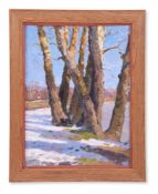 RUSSIAN SCHOOL (20TH CENTURY), WOODED LANDSCAPE IN THE SNOW