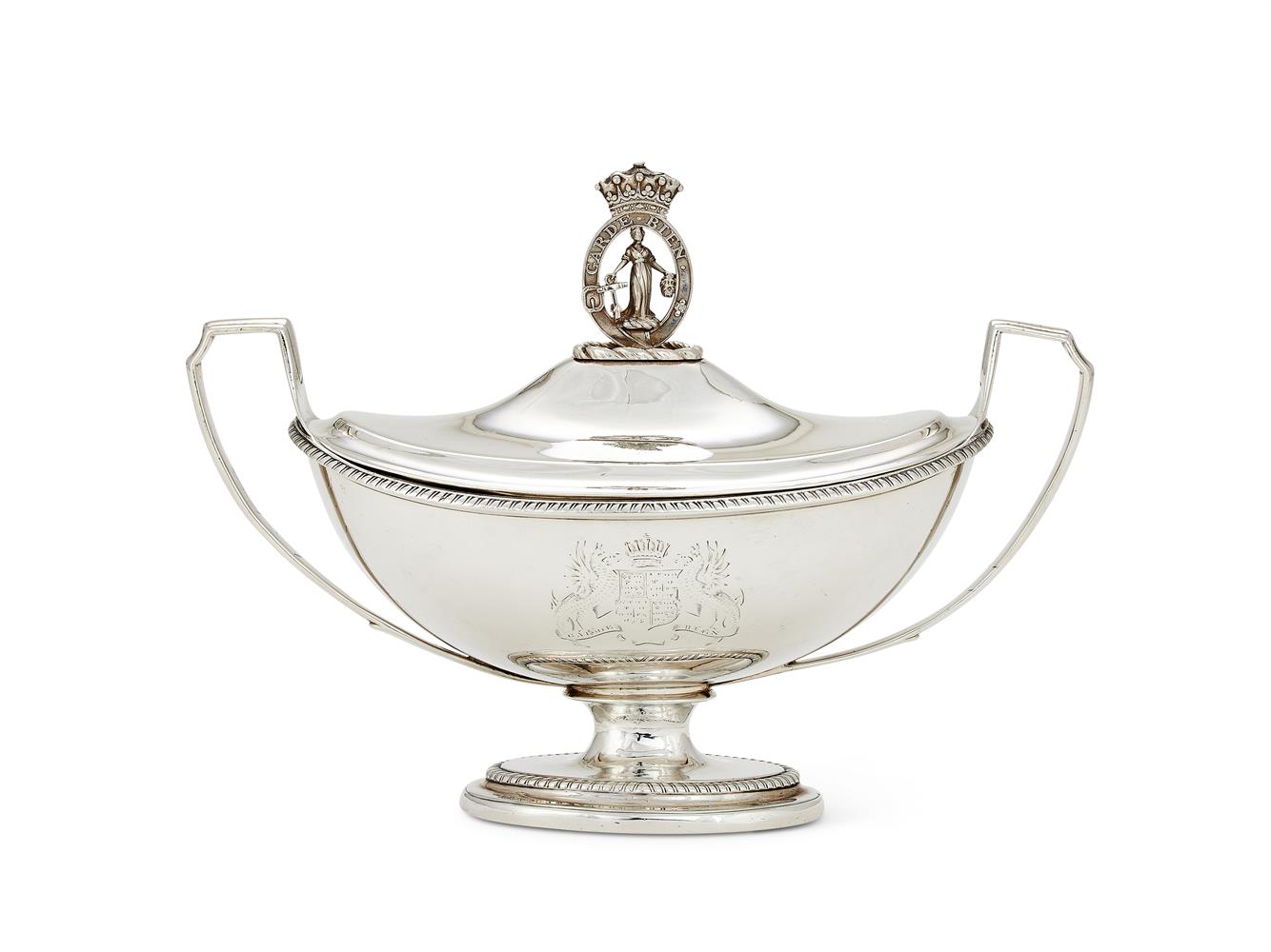 PAUL STORR, A GEORGE III SILVER OVAL SAUCE TUREEN