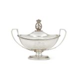 PAUL STORR, A GEORGE III SILVER OVAL SAUCE TUREEN