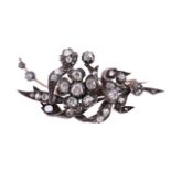 A VICTORIAN DIAMOND FLORAL SPRAY BROOCH, CIRCA 1890