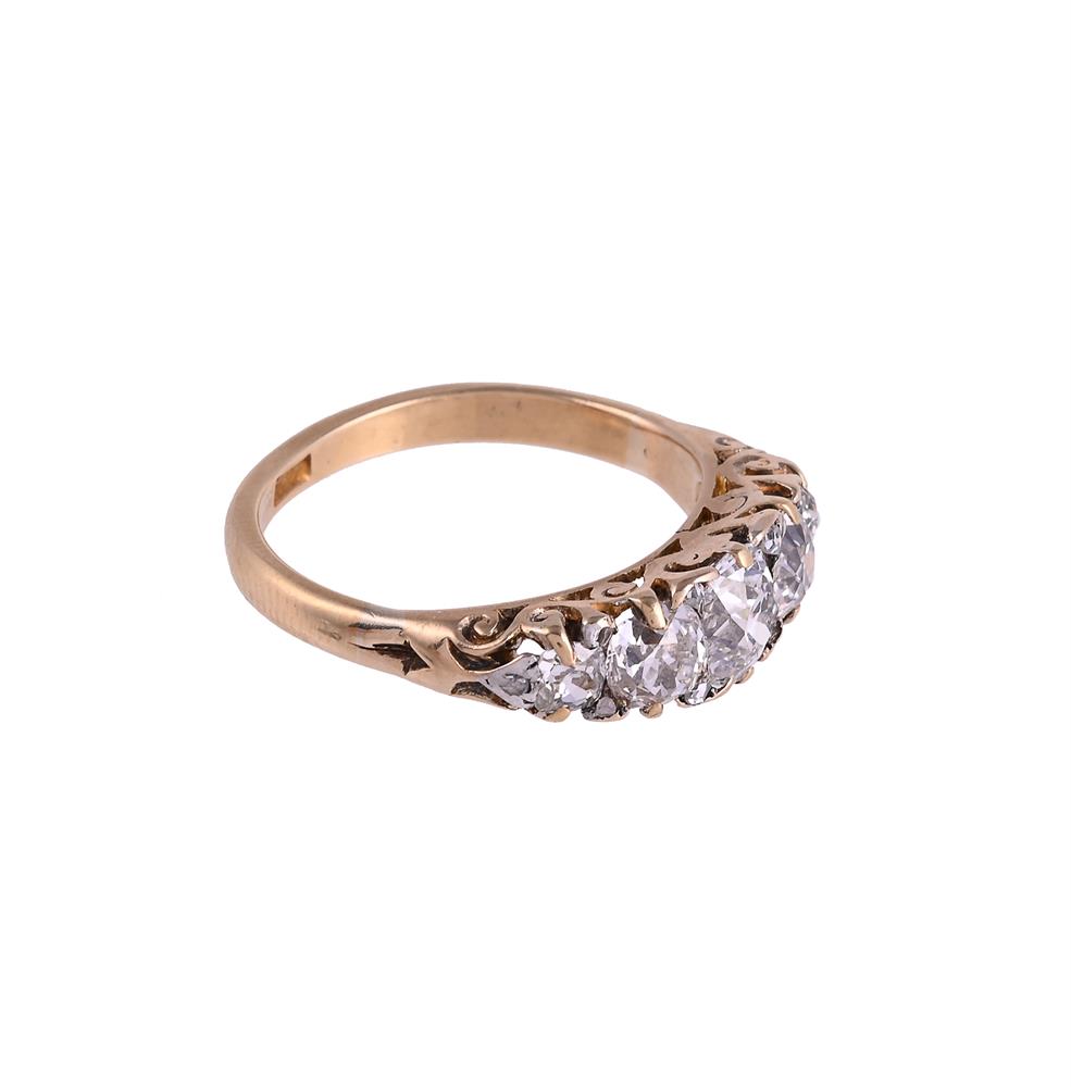 A FIVE STONE DIAMOND RING - Image 2 of 2