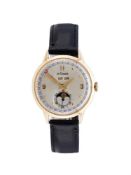 LECOULTRE, A GOLD COLOURED CALENDAR WRIST WATCH WITH MOONPHASE