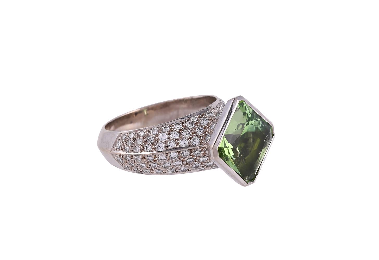 THEO FENNELL, A DIAMOND AND PERIDOT DRESS RING, LONDON 2003 - Image 2 of 2