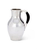 Y GEORG JENSEN, A DANISH SILVER COLOURED WATER JUG OR PITCHER